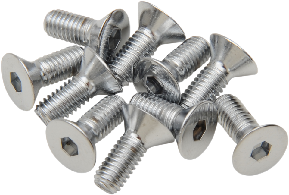 Bolts - Flat-Head - Chrome - 10-32 x 1/2" - Lutzka's Garage