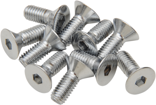 Bolts - Flat-Head - Chrome - 10-32 x 3/4