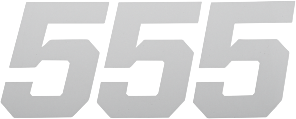 Race Number Plate - #5 - White - 4" - Lutzka's Garage