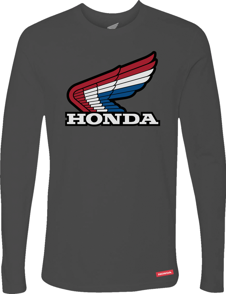 Honda Wing Long-Sleeve T-Shirt - Charcoal - Small - Lutzka's Garage