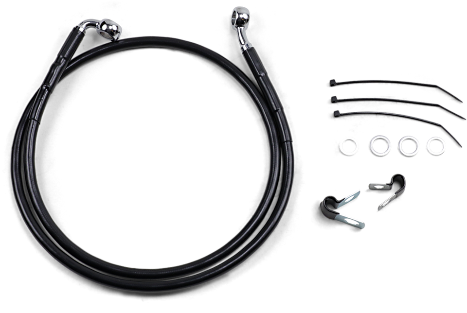 Brake Line - Front - Black - +4" - FXD 00-05 - Lutzka's Garage