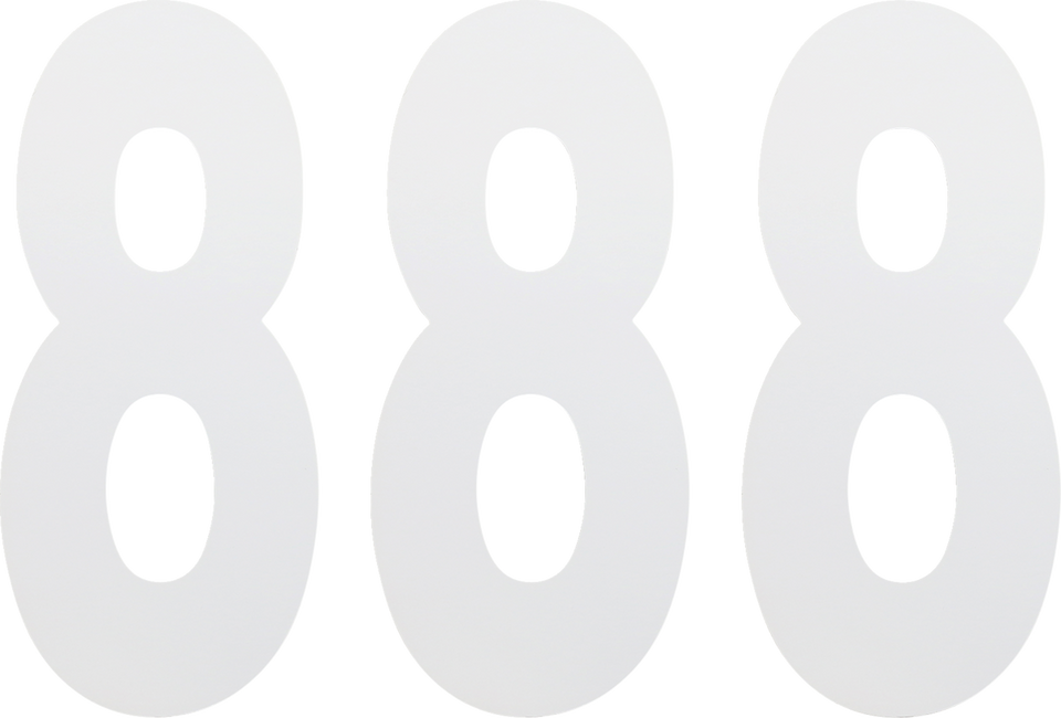 FX Number 8 - White - 8" - Lutzka's Garage