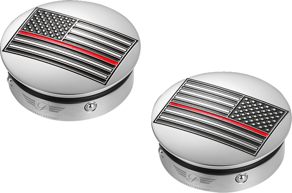 Swing Arm Covers - Red Line American Flag - Custom - Reversed