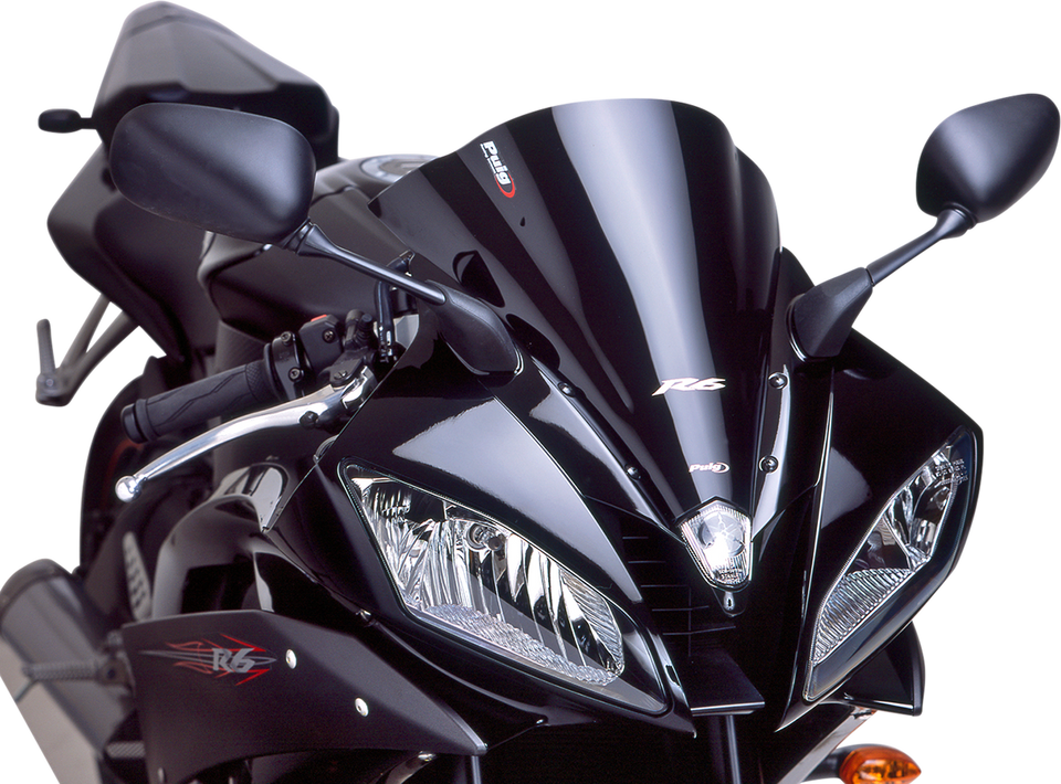 Race Windscreen - 12-1/2" - Black - YZF-R6 - Lutzka's Garage
