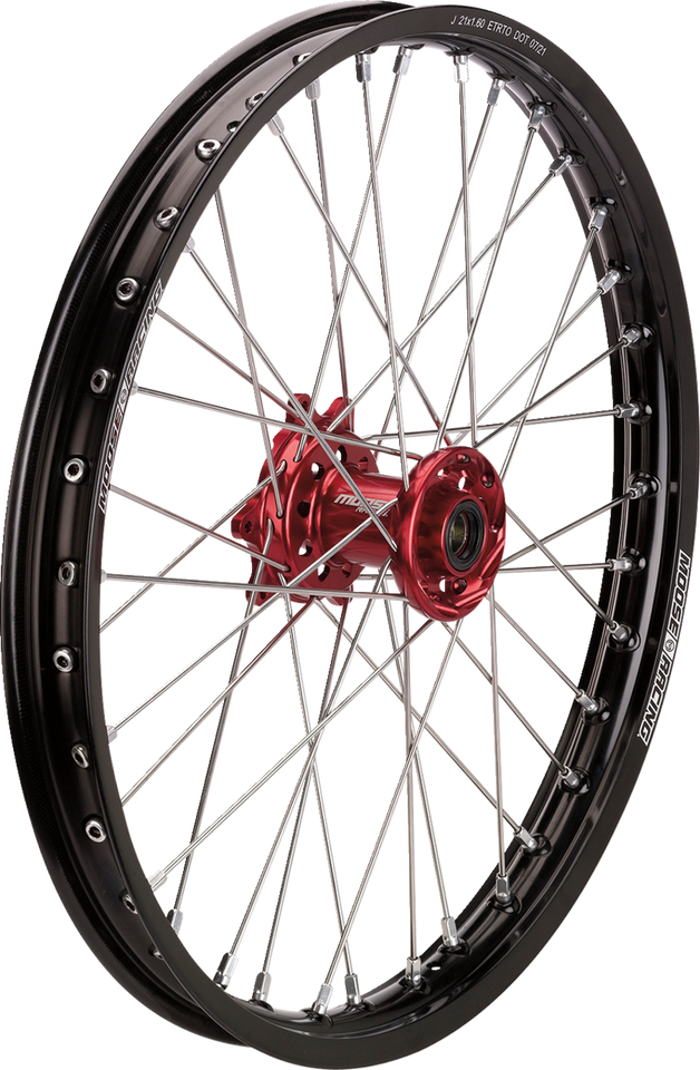 Wheel Assembly - SX-1 - Complete - Front - Black Wheel/Red Hub - 21x1.6 - Honda