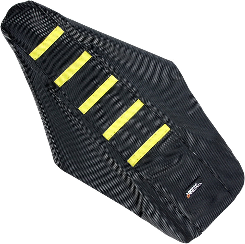 Ribbed Seat Cover - Black Cover/Yellow Ribs - Suzuki