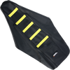 Ribbed Seat Cover - Black Cover/Yellow Ribs - Suzuki
