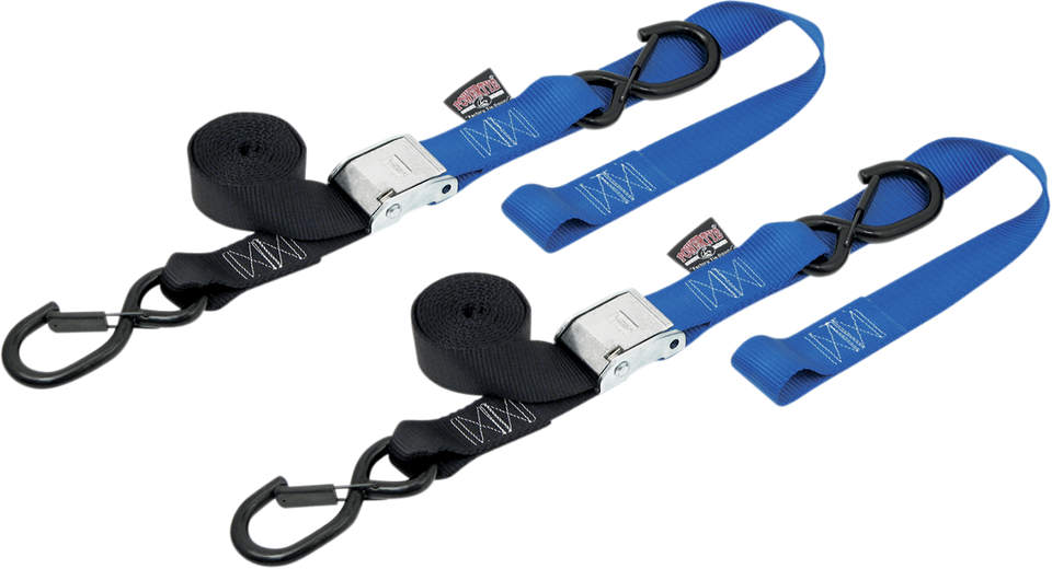 Cam Tie-Downs - 1-1/2" x 6-1/2 - Black/Blue - Lutzka's Garage