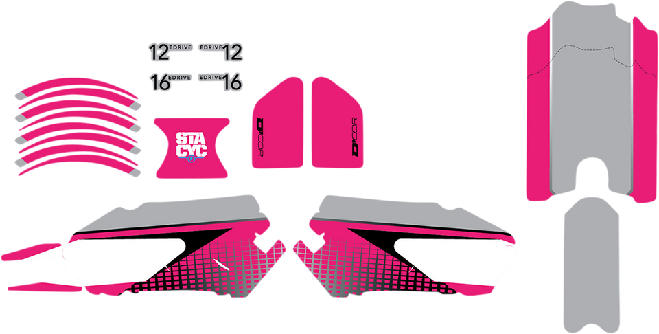 STACYC™ Stability Cycle Graphic Kit - 12" & 16" - Pink - Lutzka's Garage