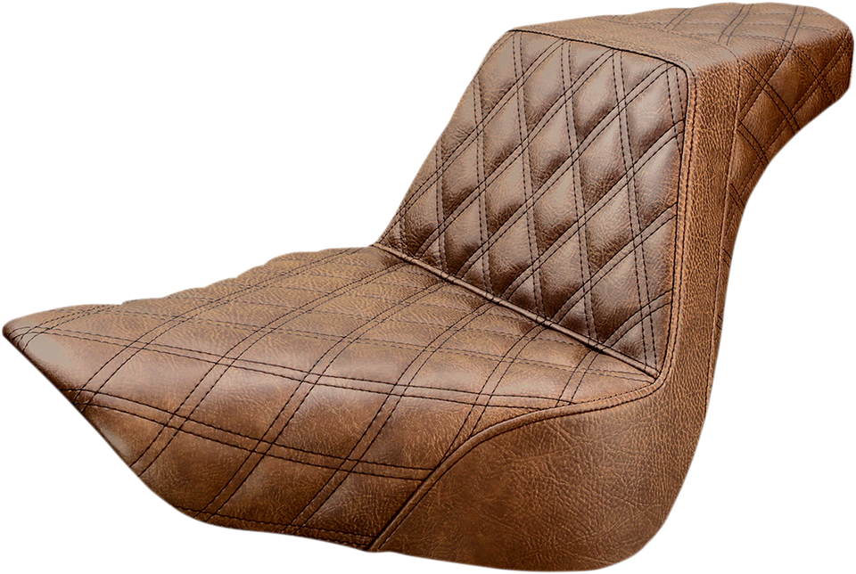 Step-Up Seat - Full Lattice Stitch - Brown - FL/FX 18-23 - Lutzka's Garage