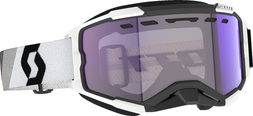 Fury Snow Cross Goggle - Premium Black/White - Light Sensitive Blue Chrome