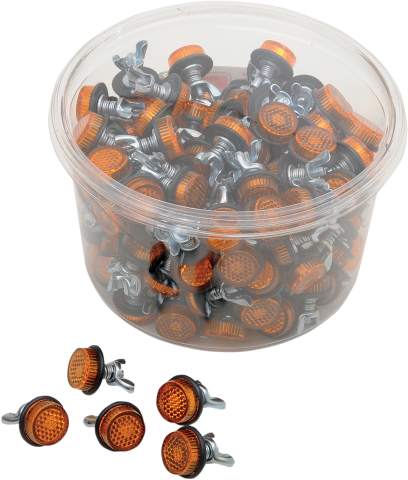 License Plate Reflectors - 150ct Tub - Amber - Lutzka's Garage