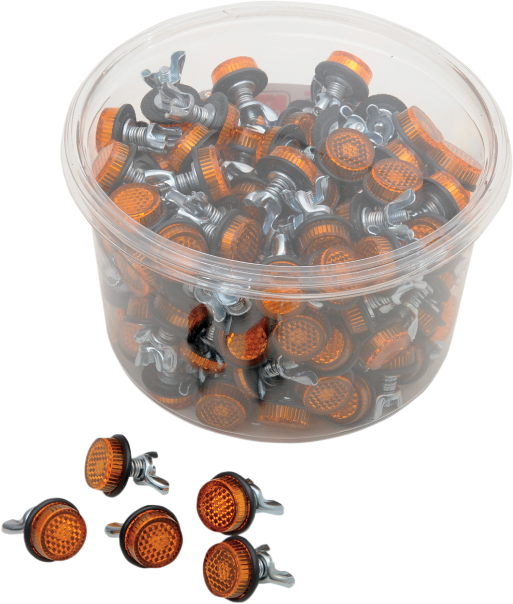 License Plate Reflectors - 150ct Tub - Amber - Lutzka's Garage