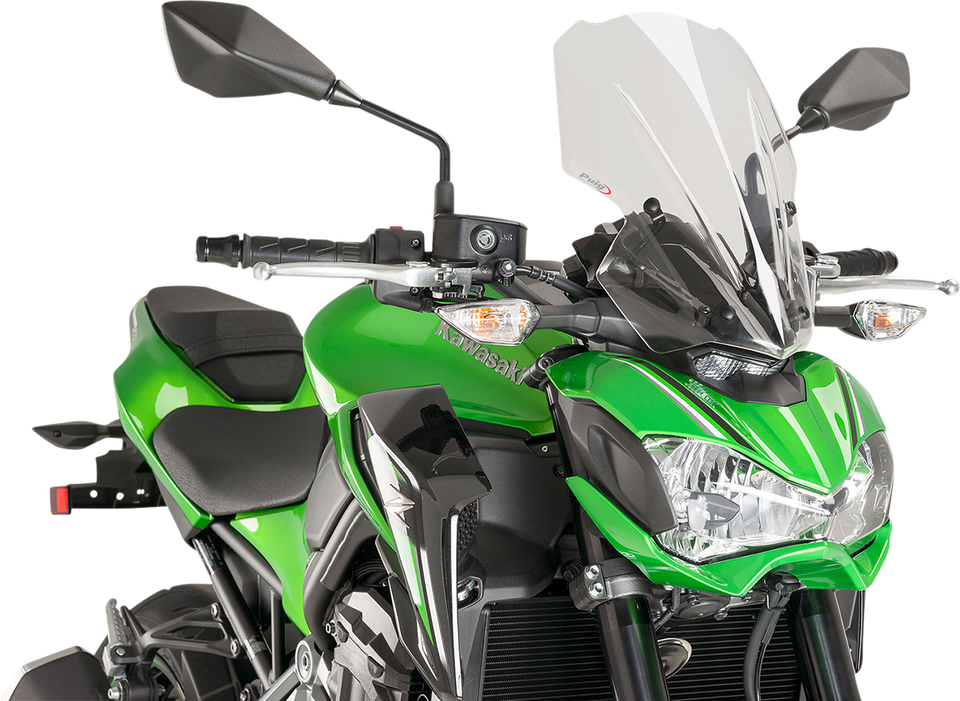 Touring Naked New Generation Windscreen - 15-1/2" - Clear - Kawasaki - Lutzka's Garage