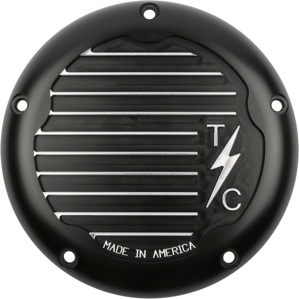 M8 - Derby Cover Finned - Black - Lutzka's Garage