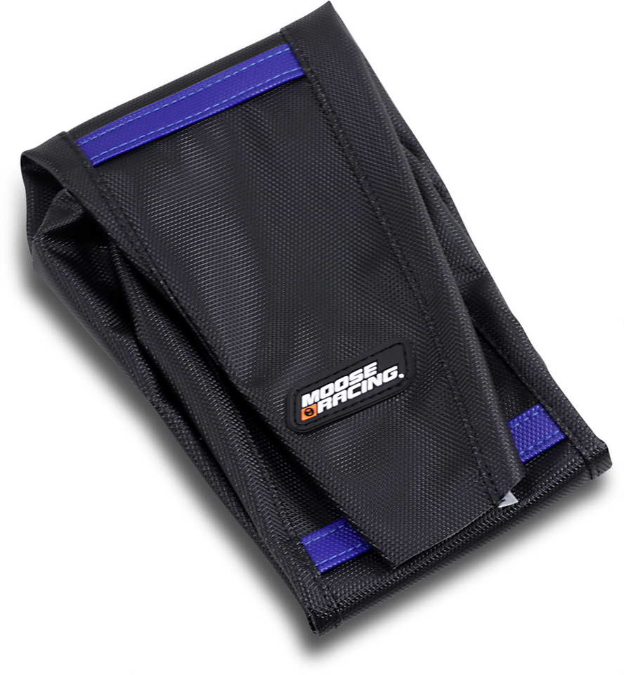 Ribbed Seat Cover - Black Cover/Blue Ribs - Husqvarna
