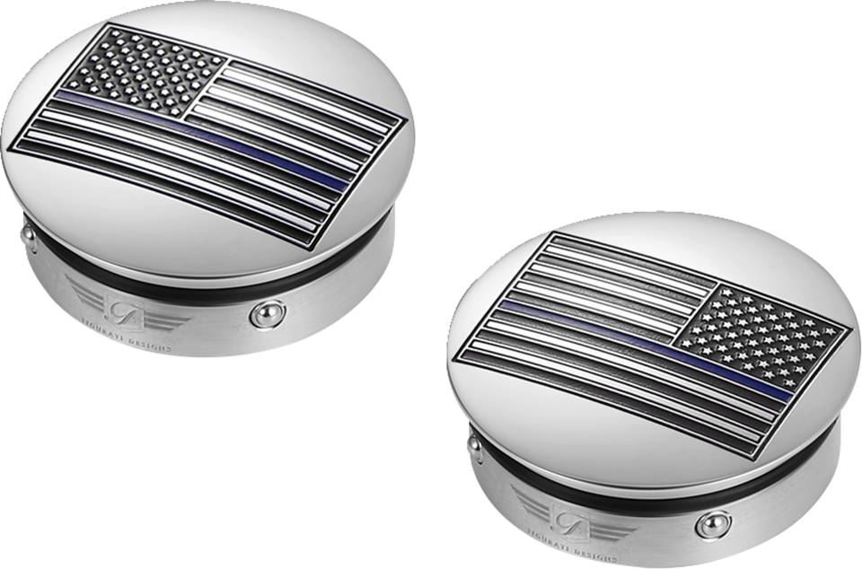 Swing Arm Covers - Blue Line American Flag - Custom - Reversed