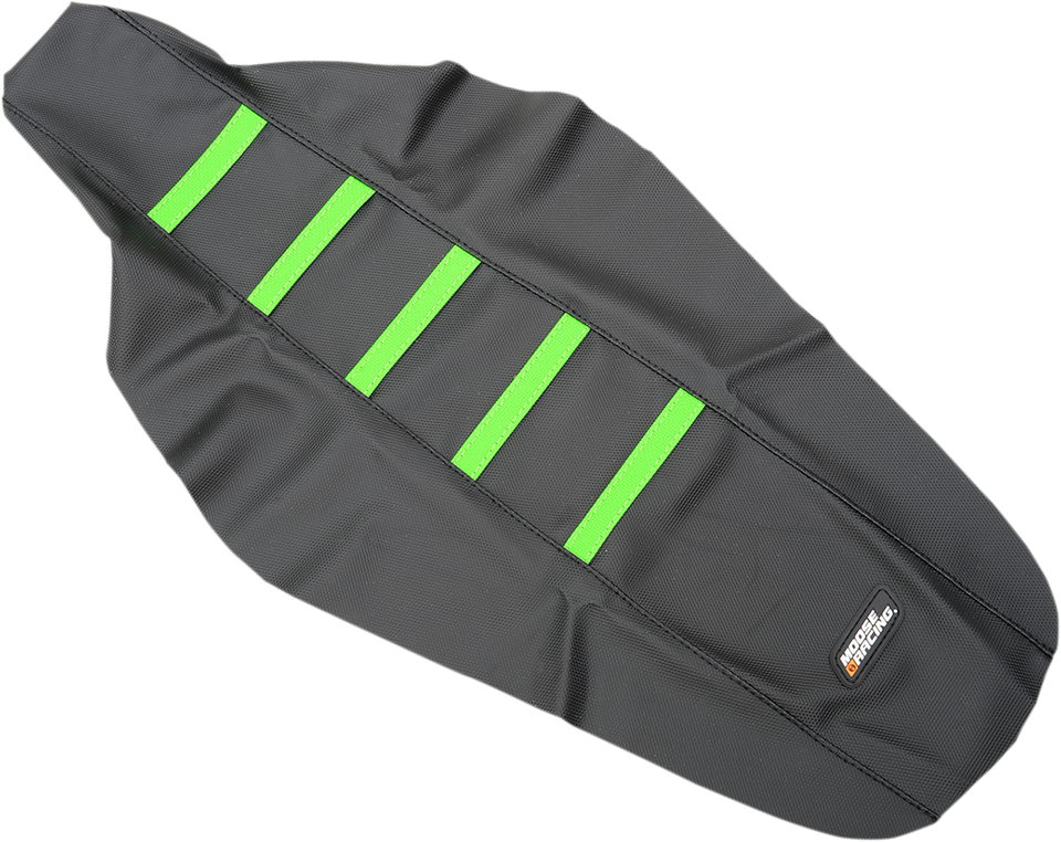 Ribbed Seat Cover - Black Cover/Green Ribs - Kawasaki