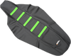 Ribbed Seat Cover - Black Cover/Green Ribs - Kawasaki