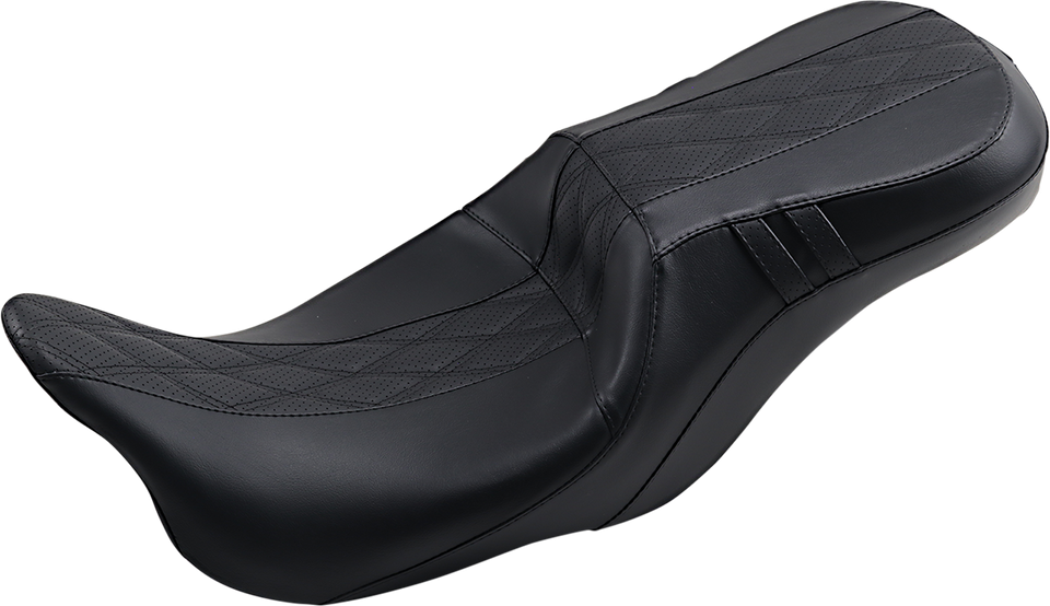 Outcast GT-2 Seat - 2-Up - w/o Backrest - Black Double Diamond - Perforated - FL 08-23 - Lutzka's Garage