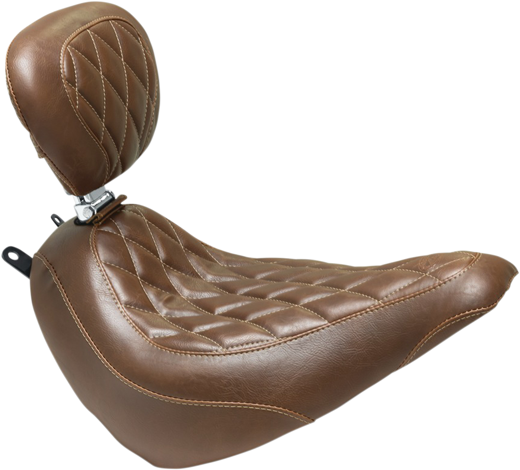 Seat - Wide Tripper™ Solo - with Backrest - Diamond - Brown - Lutzka's Garage