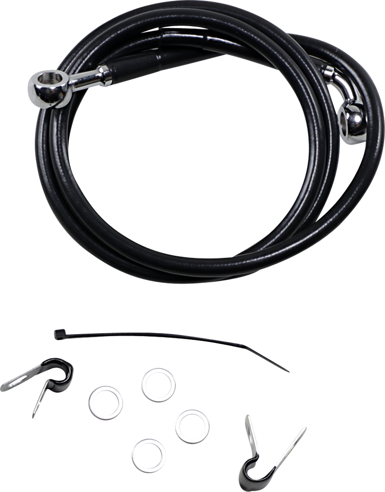 Brake Line - Front - Black - +10" - 04-10 XL - Lutzka's Garage