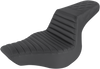 Step-Up Seat - Front Tuck-n-Roll/Rear Lattice Stitch - Black - Lutzka's Garage