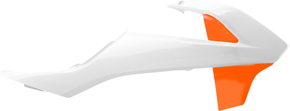 Radiator Cover - White/Orange - SX 65 - Lutzka's Garage