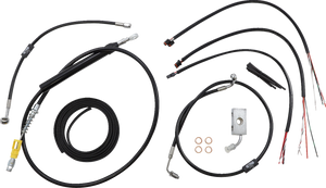 Handlebar Cable/Brake Line Kit - Quick Connect - Complete - 15" - 17" Ape Hanger Handlebars - Black - Lutzka's Garage