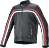 Dyno Leather Jacket - Black/Ruby Red/Ecru - Small - Lutzka's Garage