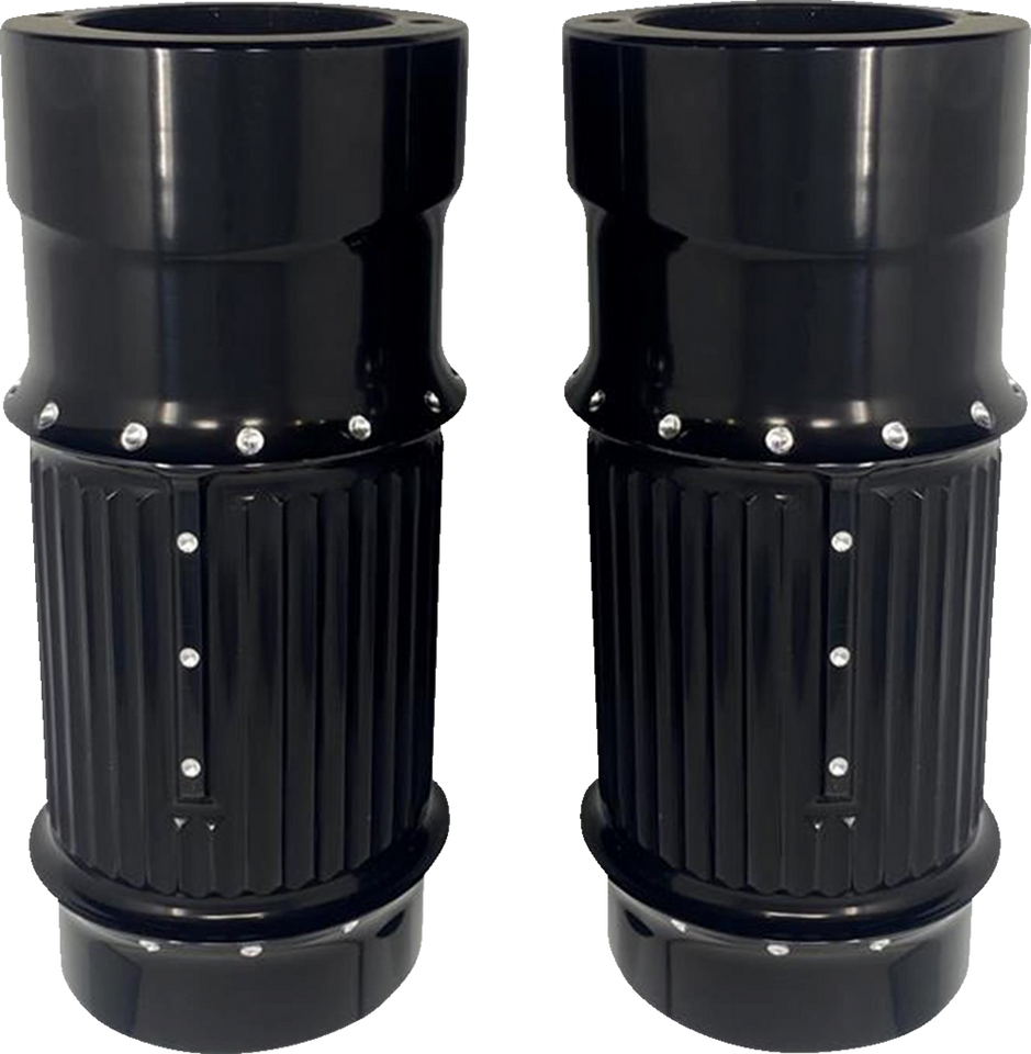 Fork Leg Bells - Fat - Dimpled - Black - Lutzka's Garage