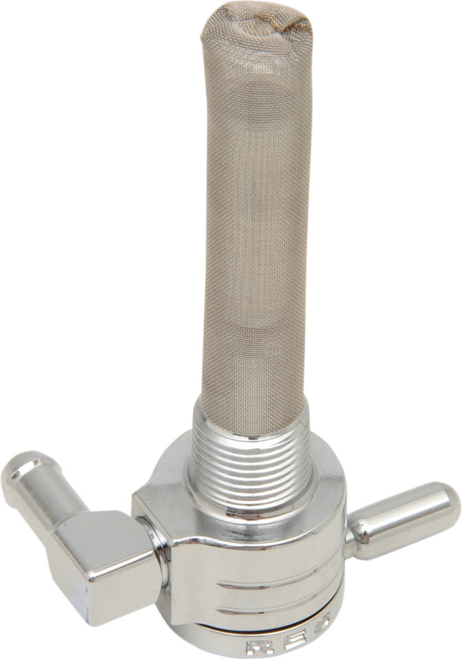 "Click-Slick" Fuel Petcock - Backward - Chrome - 3/8" NPT - Lutzka's Garage