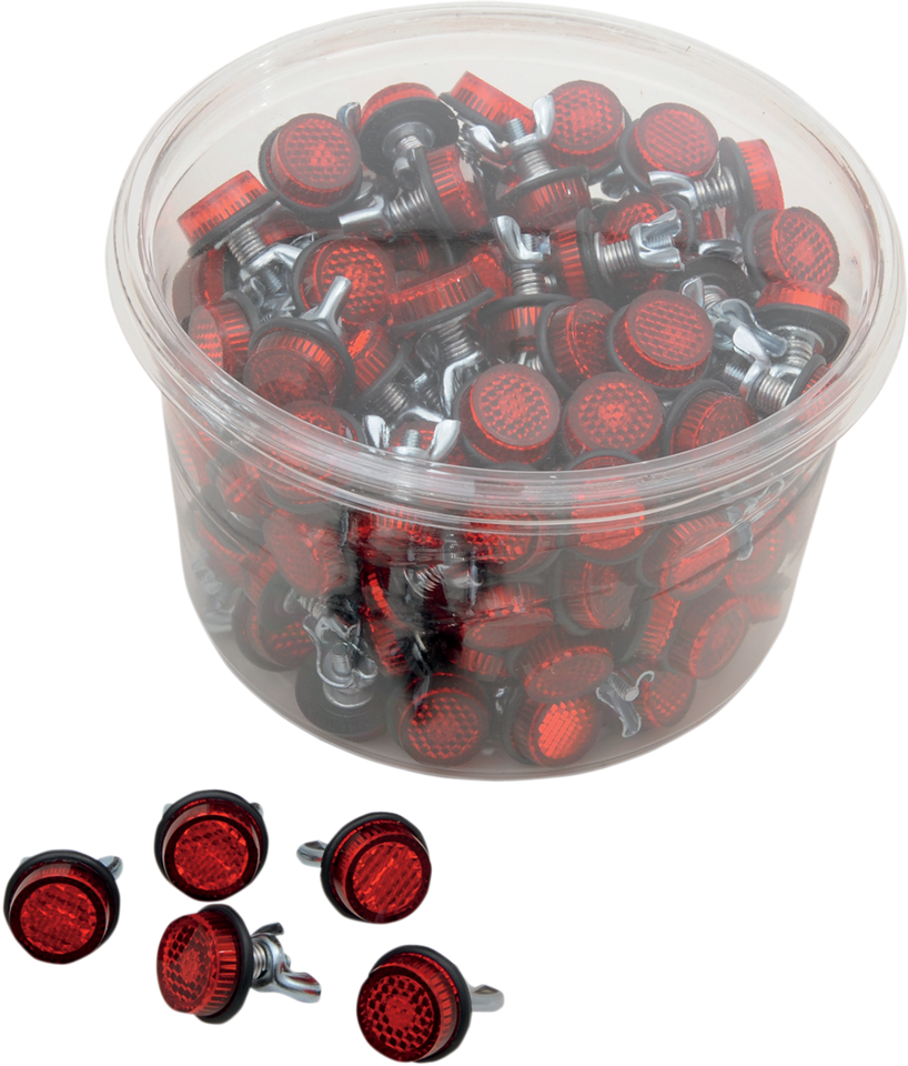 License Plate Reflectors - 150ct Tub - Red - Lutzka's Garage