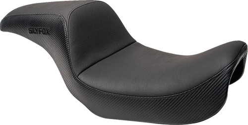 Slyfox Seat - Black Logo - Black Vinyl w/ Slipstop - Carbon Fiber - Dyna - Lutzka's Garage
