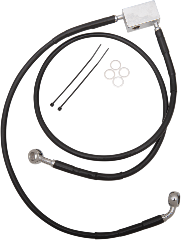 Brake Line - Front - Black - +2" - Softail 00-03 - Lutzka's Garage