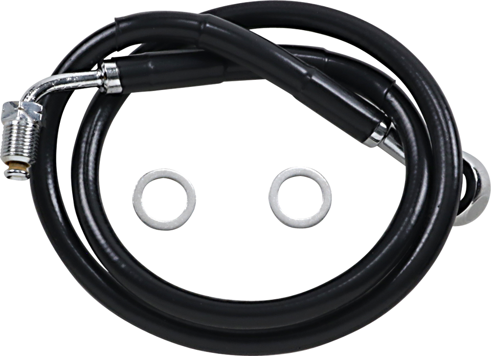 Brake Line - +6" - Black - 18-22 Softail - Lutzka's Garage