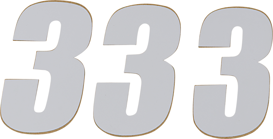 SX Plate Number - #3 - White - 6" - Lutzka's Garage