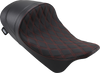 Forward Low Solo Seat - Diamond - Red Stitched - FL 08-22 - Lutzka's Garage