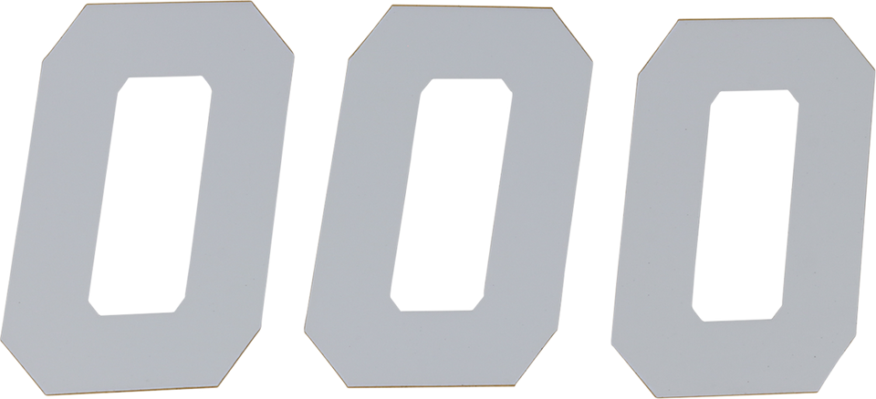 Race Number Plate - #0 - White - 6" - Lutzka's Garage