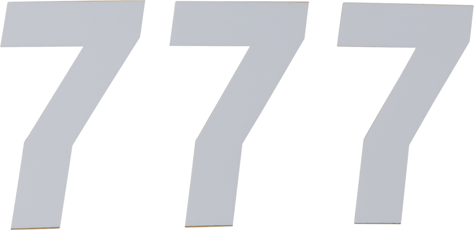 Race Number Plate - #7 - White - 6" - Lutzka's Garage