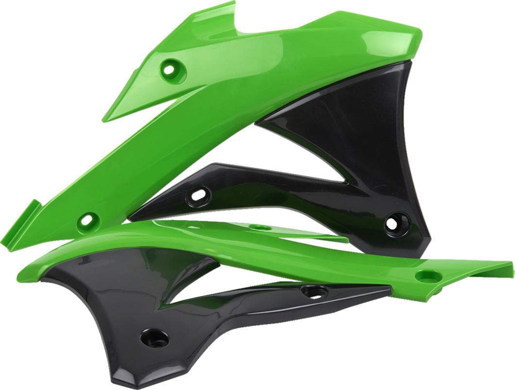 Radiator Cover - OEM Green/Black - KX 85/100