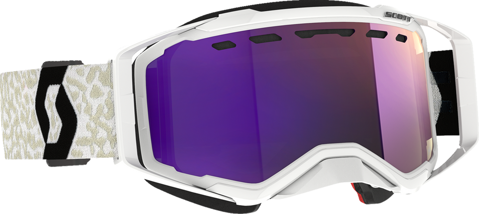 Prospect Snow Cross Goggle - White/Black - Dual Lens - Enhancer Purple Chrome - Lutzka's Garage