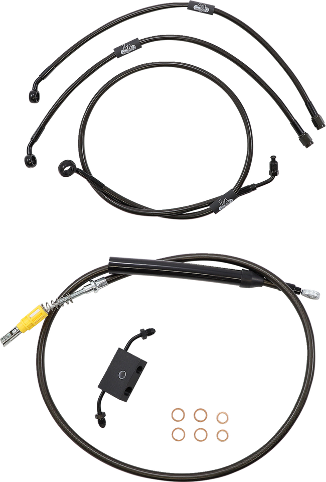 Handlebar Cable/Brake Line Kit - Quick Connect - 18" - 20" Ape Hanger Handlebars - Midnight - Lutzka's Garage