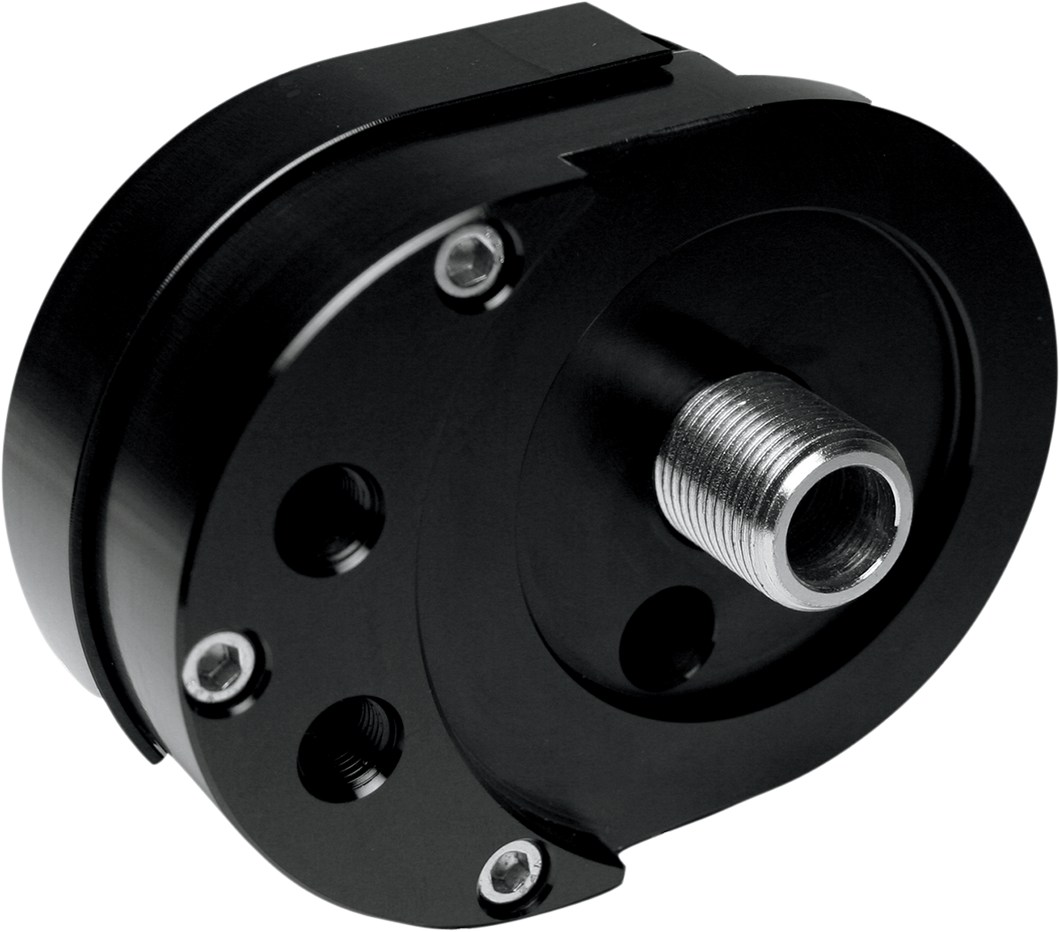 Offset Oil Filter Mount - Black - Lutzka's Garage