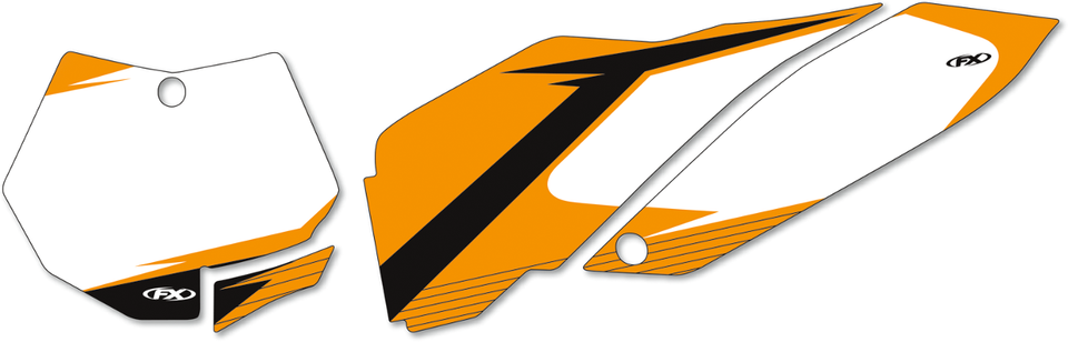 Graphic Number Plates - White/Orange - SX/XC - Lutzka's Garage