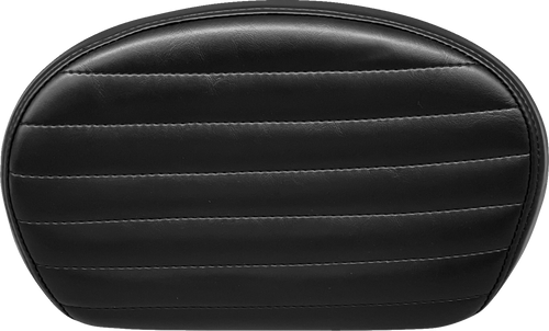 Sissy Bar Pad - Medium - Pleated - Shiny Black - Lutzka's Garage