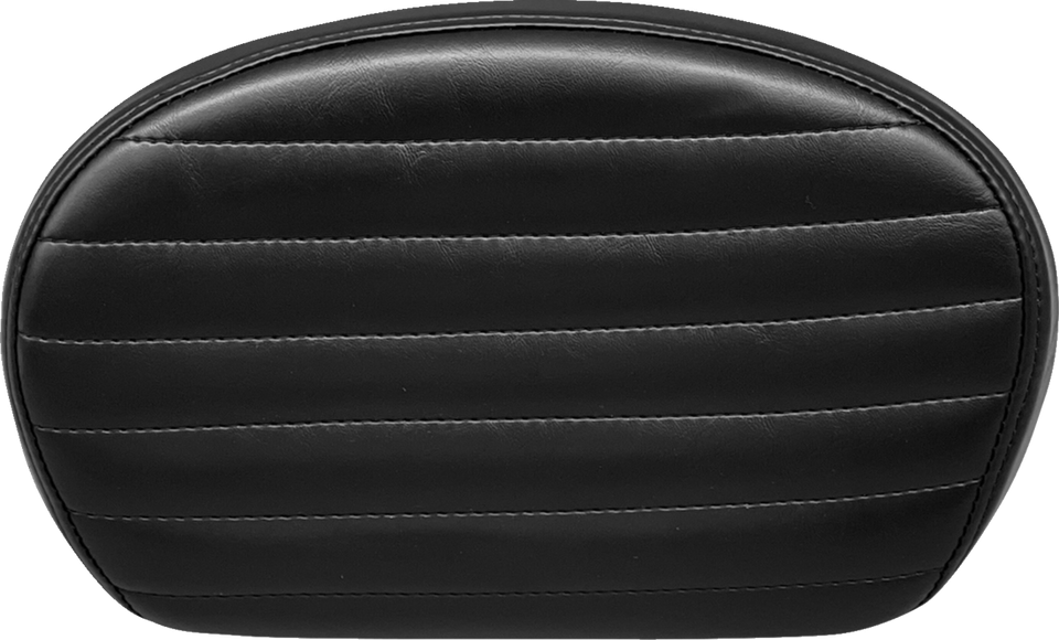 Sissy Bar Pad - Medium - Pleated - Shiny Black - Lutzka's Garage