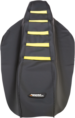 Ribbed Seat Cover - Black Cover/Yellow Ribs - Suzuki