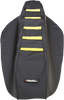 Ribbed Seat Cover - Black Cover/Yellow Ribs - Suzuki