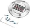 Timing Cover - 5 Hole - Red Line American Flag - Stainless Steel - Lutzka's Garage